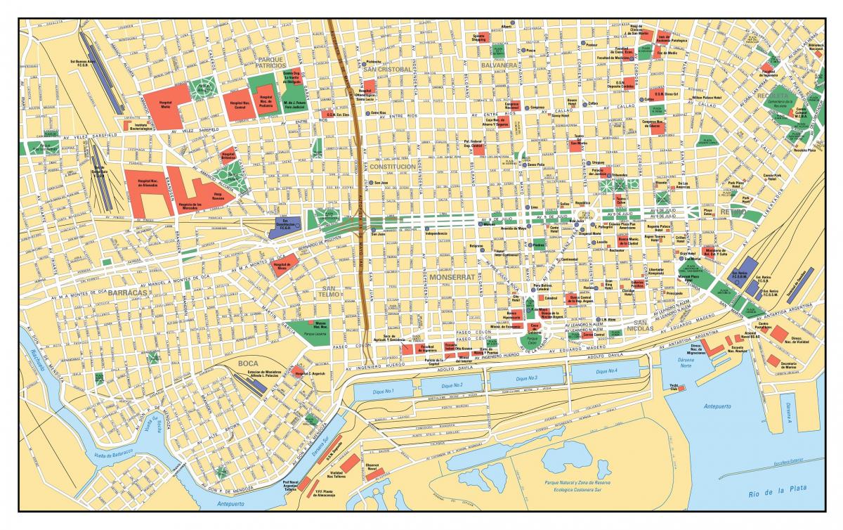 Mappa del centro di Buenos Aires