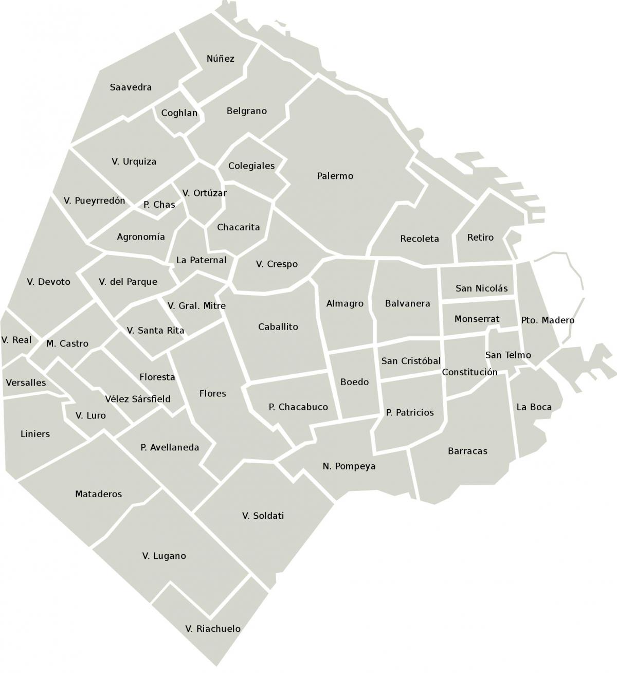 Mappa del quartiere Buenos Aires